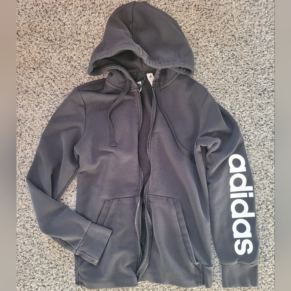 Adidas Black Zip Hoodie Jacket